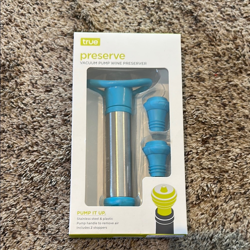 Blue Vacuum Pump Wine Preserver